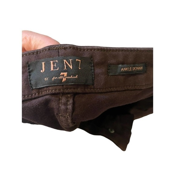 Jen7 by 7 For All Mankind Women's Coated Ankle Skinny Jeans Chocolate Size 16 - Picture 7 of 8